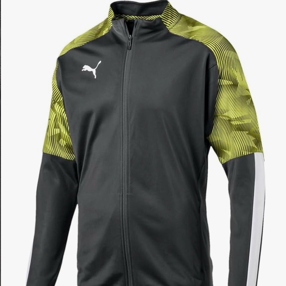 Puma Juniors Size Large Warm Up/Performance Jacket in Gray and Yellow